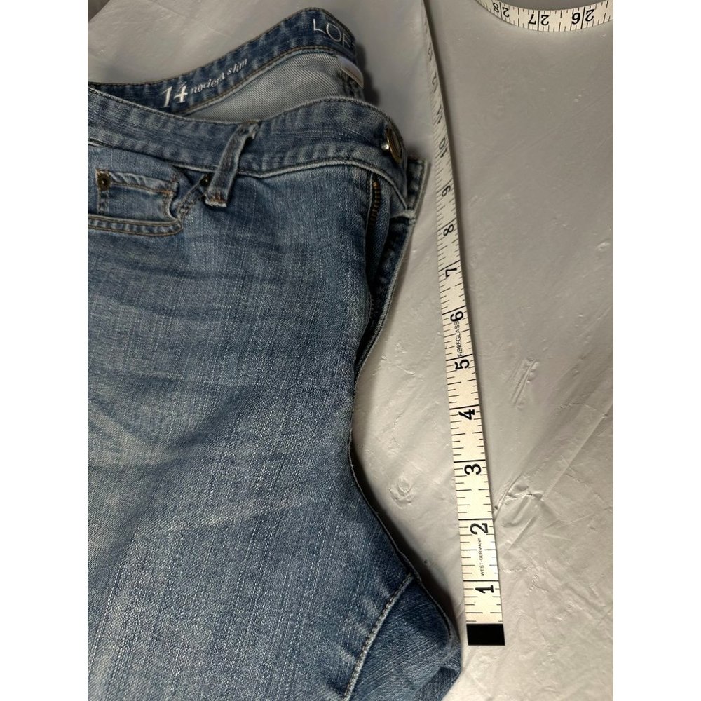 Loft Ann Taylor Mid Rise Modern Slim Jeans Blue Med Wash size 14 - Picture 11 of 15